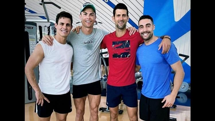 Novak Djokovic dan Cristiano Ronaldo Copyright: Instagram @nas_sc