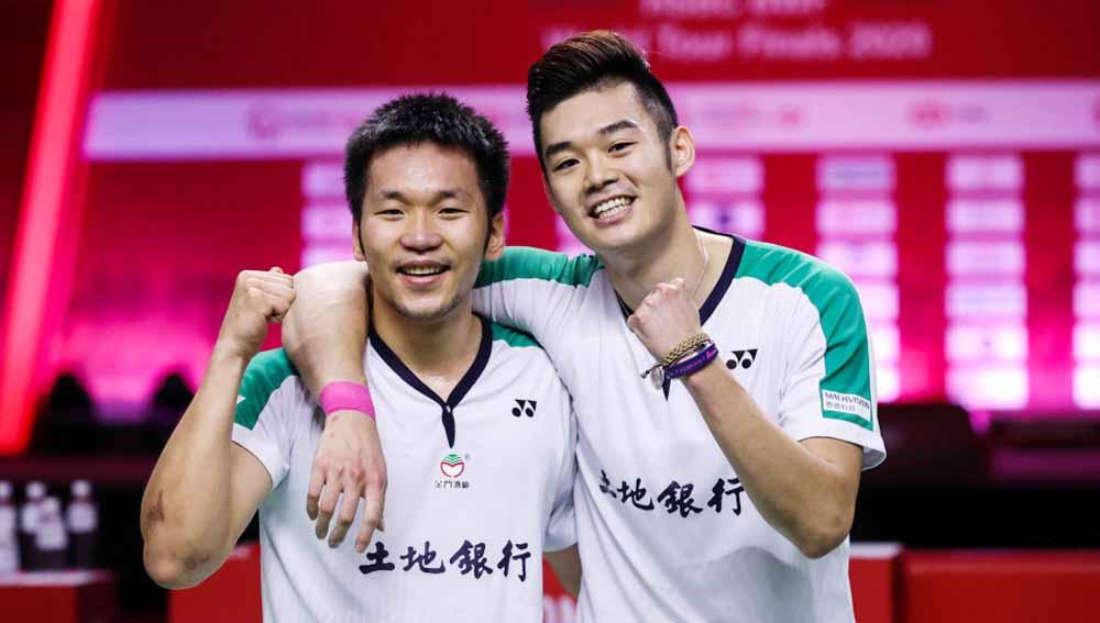 Lee Yang dan Wang Chi-Lin asal Chinese Taipei di Olimpiade Tokyo 2020.