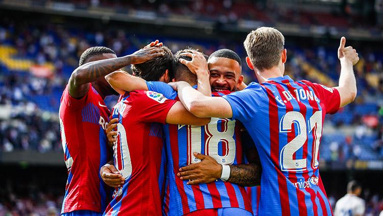 Skuad Barcelona. Copyright: Xavier Bonilla/Getty Images