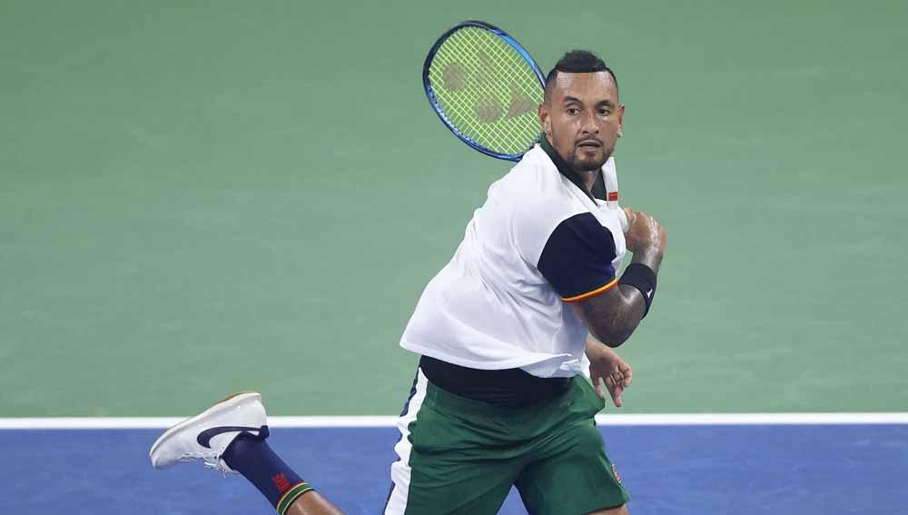 Petenis asal Australia, Nick Kyrgios, menerima beberapa pelanggaran sebelum kalah di putaran pertama turnamen grand slam US Open 2021.