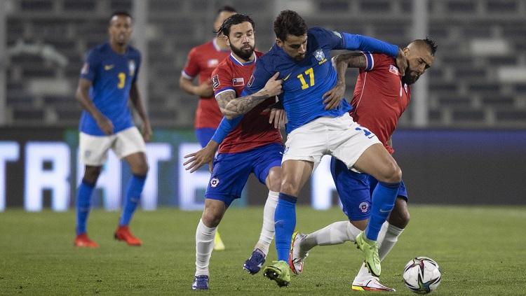 Pertandingan Kualifikasi Piala Dunia 2022 antara Chile vs Brasil, Kamis (2/9/21). - INDOSPORT