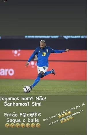 Neymar klarifikasi soal tudingan dirinya tambah gemuk. Copyright: Instagram/Neymar