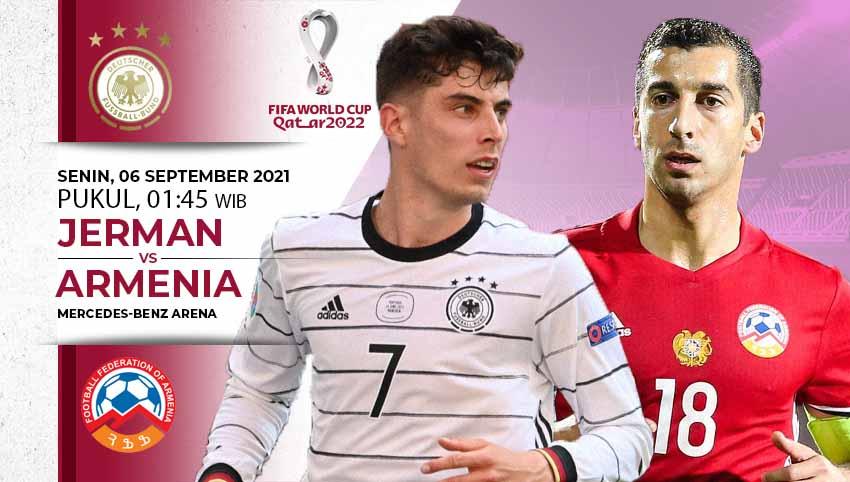 Berikut link live streaming pertandingan Kualifikasi Piala Dunia 2022 antara Jerman vs Armenia yang akan digelar hari ini, Senin (06/09/21) pukul 01.45 WIB. - INDOSPORT