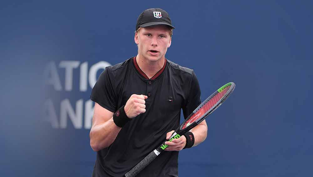 Jenson Brooksby, petenis Amerika Serikat calon lawan Novak Djokovic di US Open 2021. - INDOSPORT