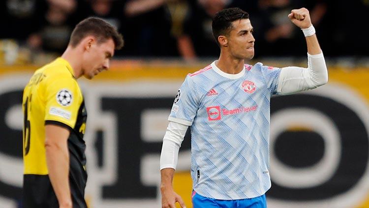 Selebrasi gol Cristiano Ronaldo di laga Young Boys vs Manchester United.