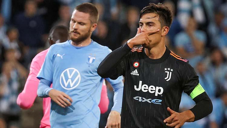 Selebrasi gol Paulo Dybala di laga Liga Champions Malmo FF vs Juventus.