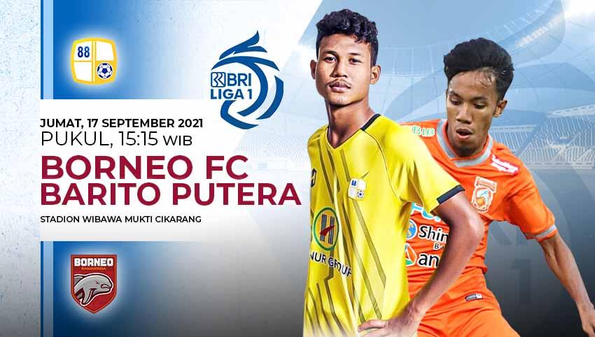 Pertandingan antara Borneo FC vs Barito Putera (Liga 1 BRI).