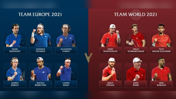 Team Europe dan Team World di Laver Cup 2021.