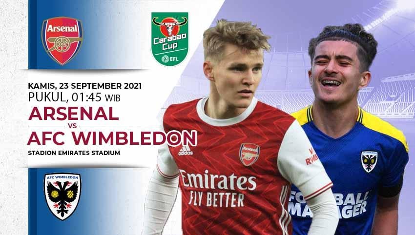 Berikut prediksi pertandingan Carabao Cup 2021/22 putaran ketiga antara Arsenal vs AFC Wimbledon, Kamis (23/09/21) pukul 01.45 WIB di Emirates. - INDOSPORT