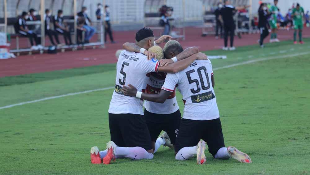 Madura United saat berhasil mengalahkan PSS Sleman pada pekan keempat Liga 1 2021/22 di Stadion Madya GBK Jakarta Sabtu (25/09/21).