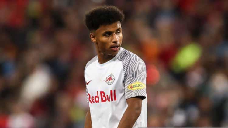 Karim Adeyemi pada laga Liga Champions melawan Lille di Stadion Salzburg