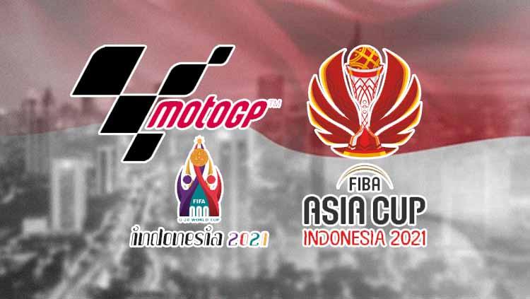 Logo MotoGP, FIBA dan Piala Dunia U-20 di indonesia. - INDOSPORT