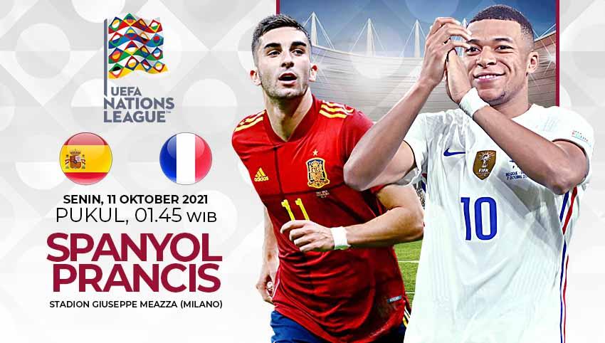 Final Nations League akan mempertemukan Spanyol vs Prancis, Senin (11/10/21) pukul 01.45. Berikut rekomendasi susunan pemain yang bisa digunakan di MPL Fantasy.