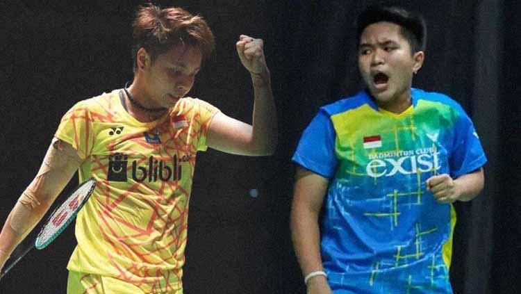 Ganda putri Indonesia Apriyani Rahayu/Putri Syaikah menekuk wakil Prancis Margot Lambert/Anne Tran 21-13, 21-10 di Piala Uber 2020, Senin (11/10/21).