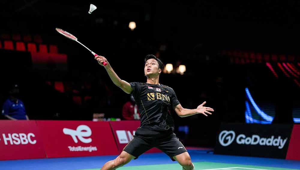 Pebulutangkis tunggal putra indonesia Anthony Sinisuka Ginting di Piala Thomas.