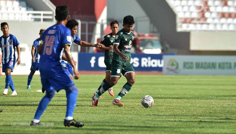 PSPS Riau sukses kalahkan PSMS Medan di laga keempat Grup A Liga 2 2021, Rabu (20/10/21) di Stadion Gelora Sriwijaya, Palembang. - INDOSPORT