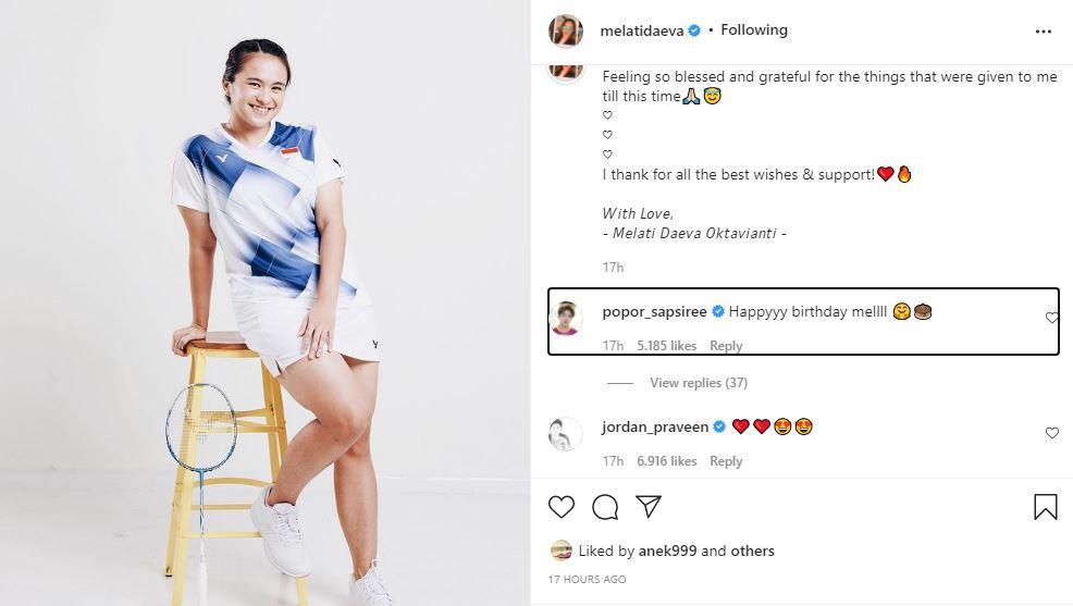 Melati Daeva Oktavianti merayakan ulang tahun ke-27 Copyright: instagram.com/melatidaeva