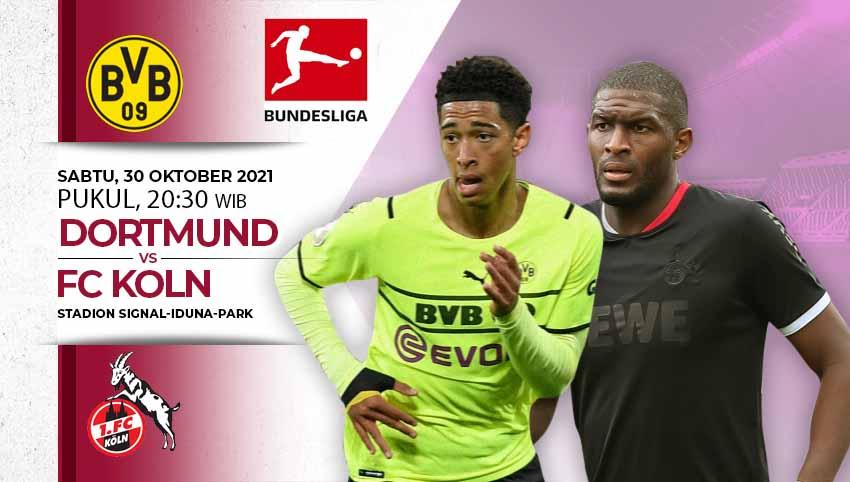 Link live streaming pertandingan pekan kesepuluh Bundesliga Jerman 2021/2022 antara Borussia Dortmund vs FC Koeln pada Sabtu (30/10/2021) pukul 20.30 WIB.