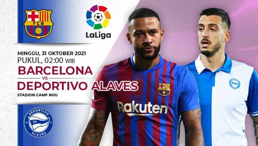 Barcelona akan menjamu Alaves pada pekan ke-12 Liga Spanyol 2021/22 di Camp Nou, Minggu (31/10/21) pukul 02.00 WIB. - INDOSPORT
