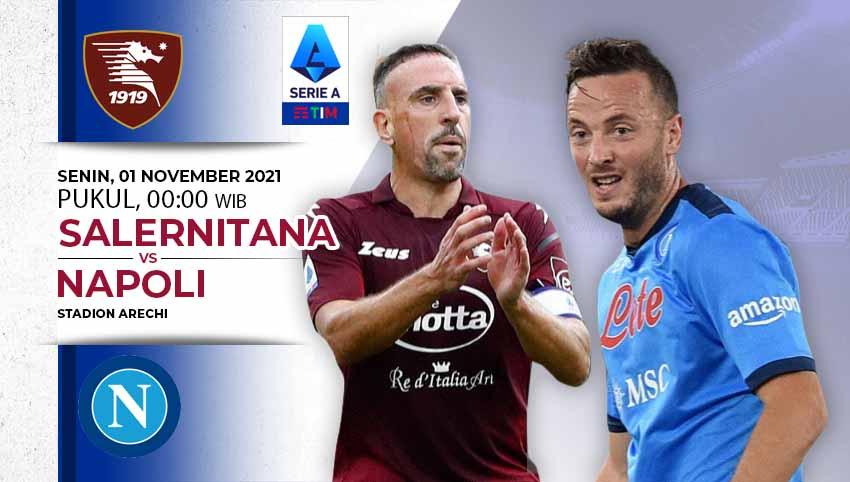 Prediksi pertandingan pekan kesebelasan Liga Italia 2021/2022 antara Salernitana vs Napoli yang akan digelar pada Senin (01/11/21) pukul 00.00 WIB.