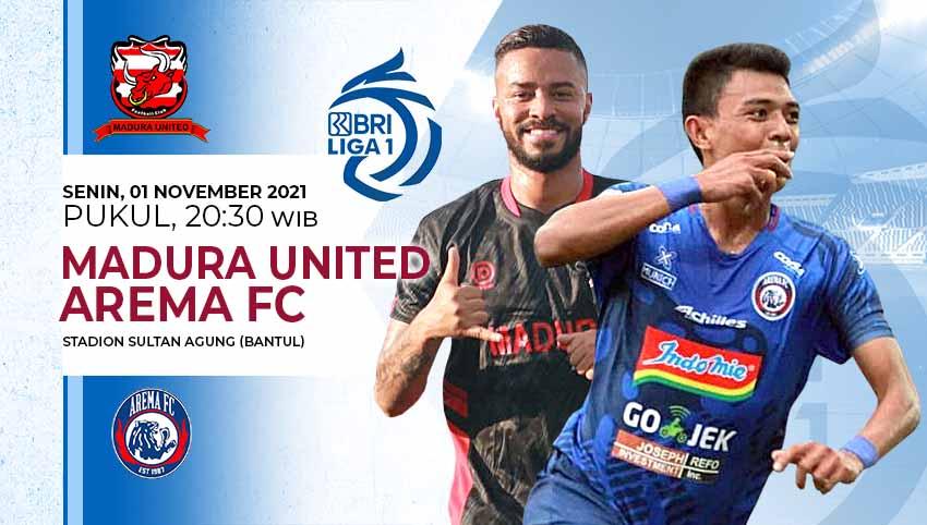 Pertandingan antara Madura United vs Arema FC (Liga 1 BRI).