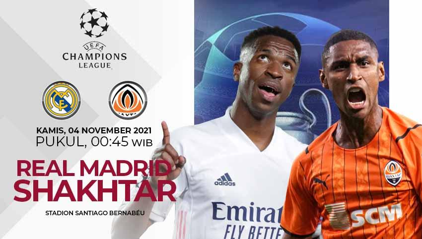 Duel Real Madrid vs Shakhtar Donetsk di lanjutan fase grup Liga Champions 2021-2022, Kamis (04/11/21), pukul 00:45 dini hari WIB - INDOSPORT
