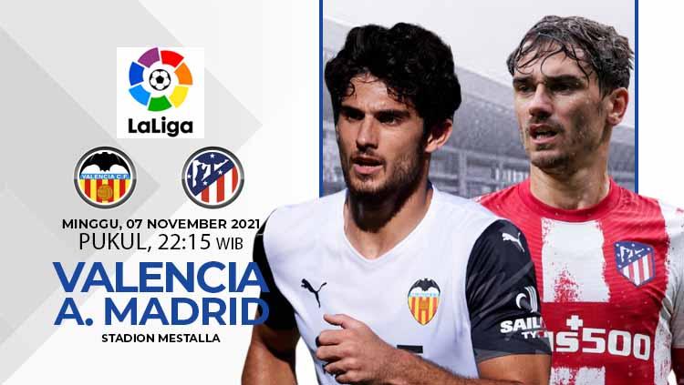Berikut link live streaming pertandingan Liga Spanyol yang mempertemukan Valencia vs Atletico Madrid pada Minggu (07/11/21). - INDOSPORT