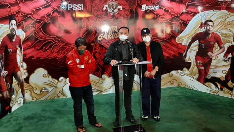 Ketua Umum PSSI, Mochamad Iriawan saat acara jumpa pers di kantor PSSI.