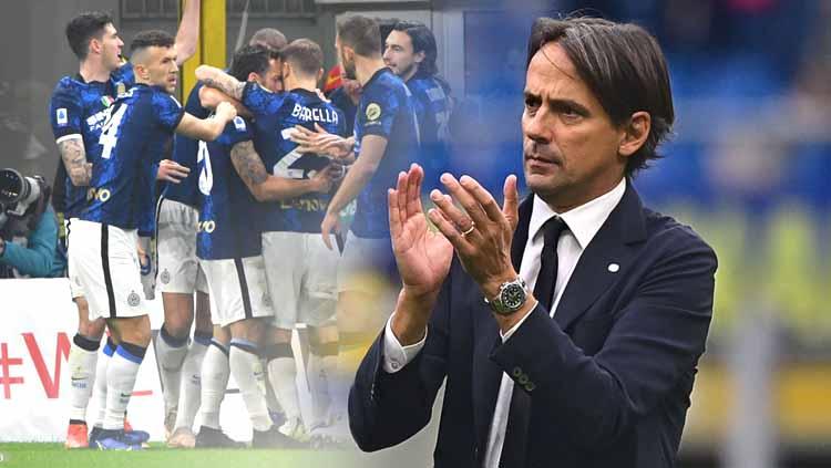Inter Milan merasa puas dengan kinerja Simone Inzaghi musim ini dan bahkan jika gagal menjuarai Liga Italia sekli pun pemecatan belum akan terjadi. - INDOSPORT