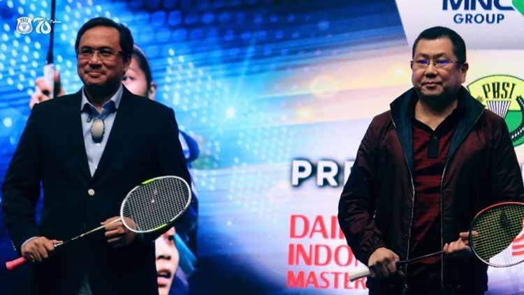 Ketua Umum PP PBSI, Agung Firman Sampurna, bersama Executive Chairman MNC Group, Hary Tanoesoedibjo