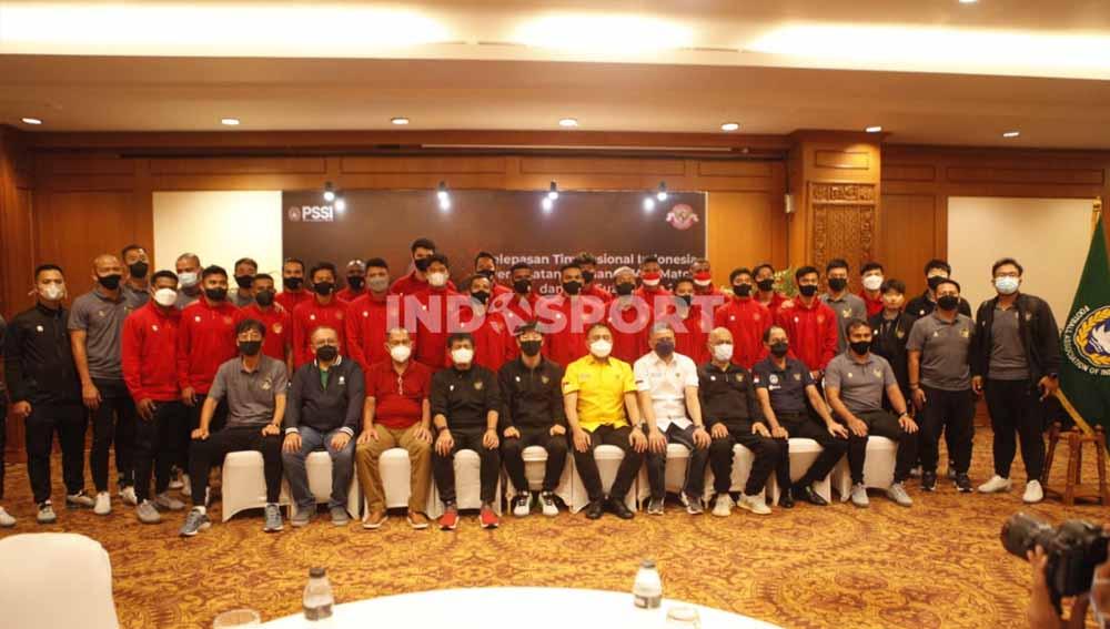 Ketua Umum PSSI, Mochamad Iriawan hadir untuk melepas Timnas Indonesia U-18 yang akan melakukan pemusatan latihan dan uji coba di Turki, Senin (15/11/21).