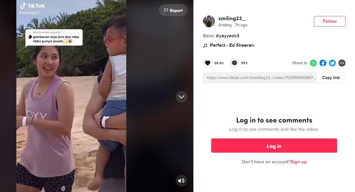 Ribka Sugiarto-Rian Ardianto Momong Anak Copyright: TikTok