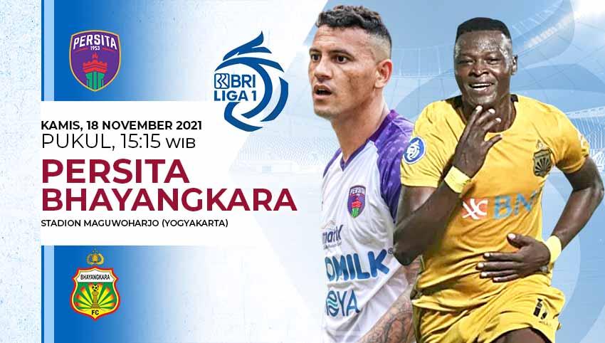 Prediksi Persita Tangerang Bhayangkara FC pada pekan ke-12 Liga 1 2021, Kamis (18/11/21) di Stadion Maguwoharjo, Sleman.