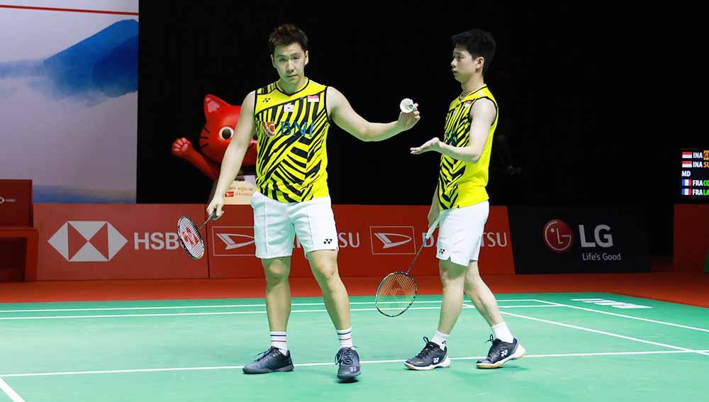 Pebulutangkis ganda putra Indonesia, Kevin Sanjaya Sukamuljo/Marcus Fernaldi Gideon di Indonesia Masters 2021