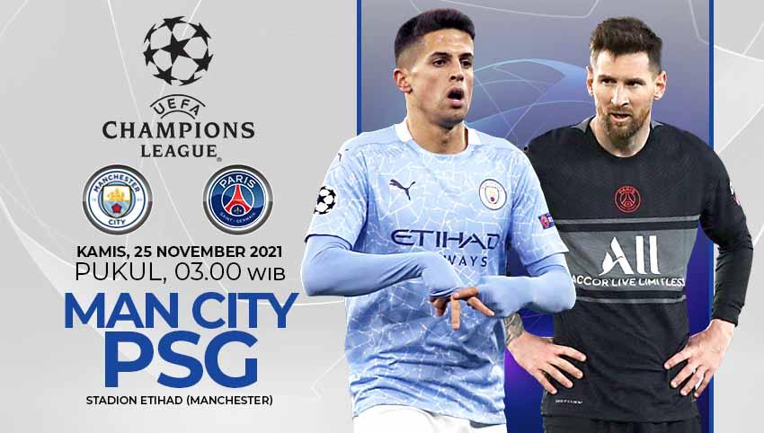 Berikut prediksi untuk laga matchday kelima Grup A Liga Champions antara Manchester City vs Paris Saint-Germain (PSG), Kamis (25/11/21) pukul 03.00 WIB. - INDOSPORT