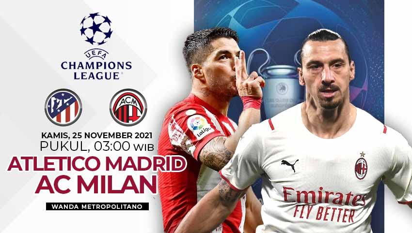 Duel Atletico Madrid vs AC Milan di Liga Champions. - INDOSPORT