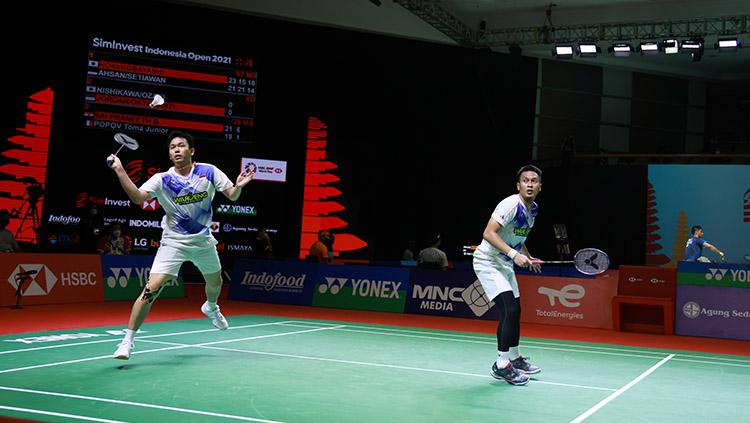 Ganda putra Hendra setiawan/Mohammad Ahsan di Indonesia Open 2021 - INDOSPORT