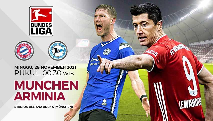 Bayern Munchen akan bersua Arminia Bielefeld dalam lanjutan pekan ke-13 Liga Jerman 2021/22 Minggu (28/11/21). Berikut prediksi pertandingannya. - INDOSPORT