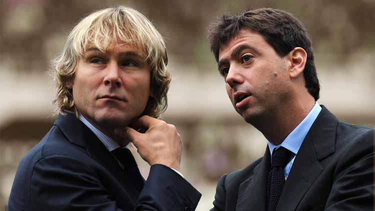 Presiden Juventus Andrea Agnelli (kanan) dan Pavel Nedved - INDOSPORT