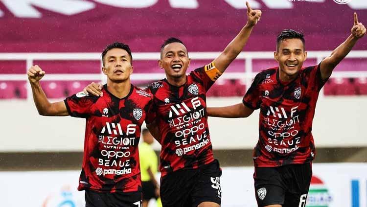 Aksi selebrasi pemain PSG Pati melawan PS Hizbul Wathan