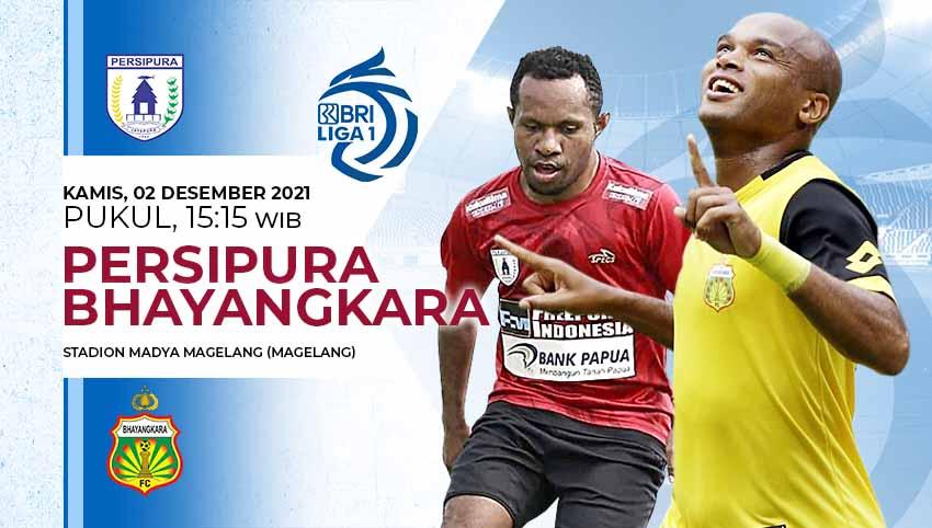 Prediksi pertandingan antara Persipura Jayapura vs Bhayangkara FC di pekan ke-15 kompetisi Liga 1 musim 2021-2022. - INDOSPORT