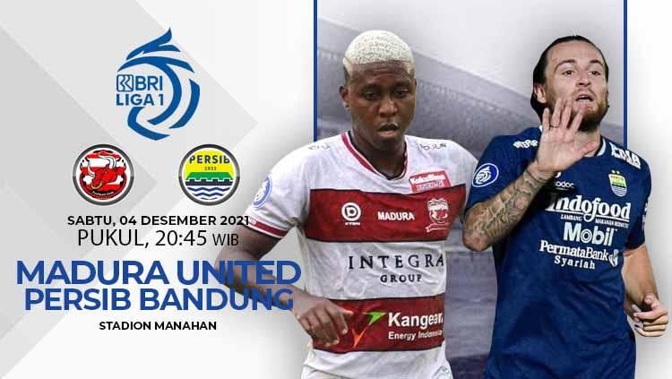 Prediksi antara Madura United vs Persib Bandung pada pekan ke-15 kompetisi Liga 1 2021/2022 di Stadion Manahan, Solo, Sabtu (04/12/21).