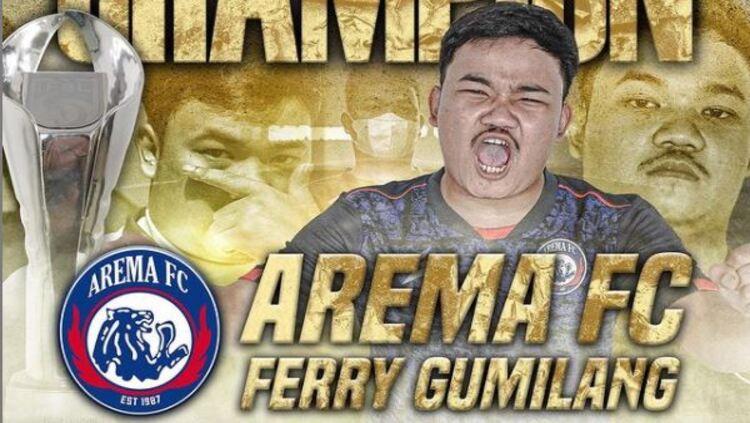 Ferry Purnama Gumilang dari Arema FC berhasil menjadi juara IFeLeague 1 2021 - INDOSPORT