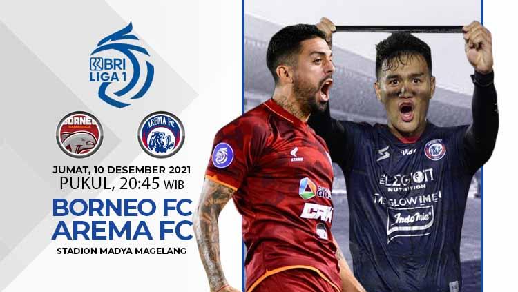 Prediksi Borneo FC vs Arema FC pada pekan ke-16 Liga 1 2021/2020 di Stadion Mochamad Soebroto Magelang, Jumat (10/12/21).