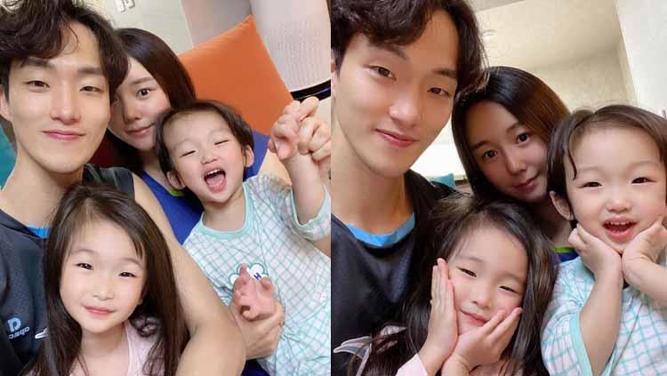 Ada fakta menarik dari kehidupan pebulutangkis tampan Korea Selatan, Shin Baek-cheol, yang ternyata memilliki putra-putri menggemaskan. - INDOSPORT
