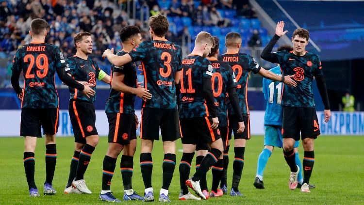 Skuat Chelsea di laga melawan Zenit (09/12/21).