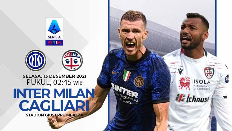 Berikut prediksi pekan ke-17 Liga Italia 2021-22 antara Inter Milan vs Cagliari yang berlangsung pada Senin (13/11/21) pukul 02:45 WIB. - INDOSPORT