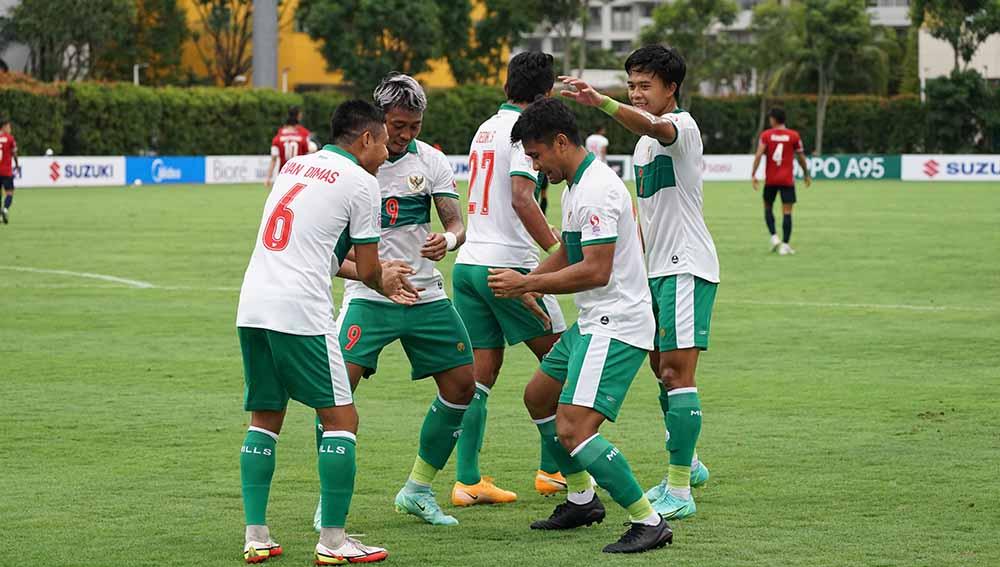 Selebrasi para pemain Timnas Indonesia di Piala AFF 2020.