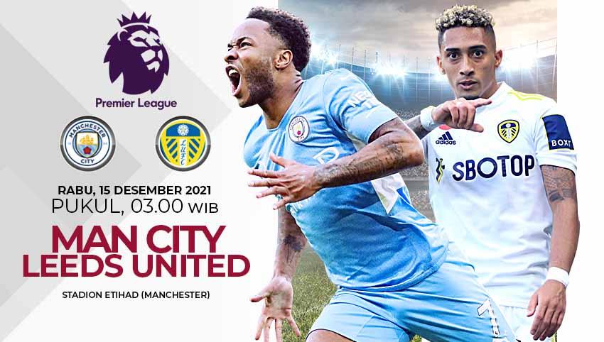 Berikut link live streaming pertandingan lanjutan pekan ke-17 kompetisi Liga Inggris musim 2021-2022 antara Manchester City vs Leeds United. - INDOSPORT