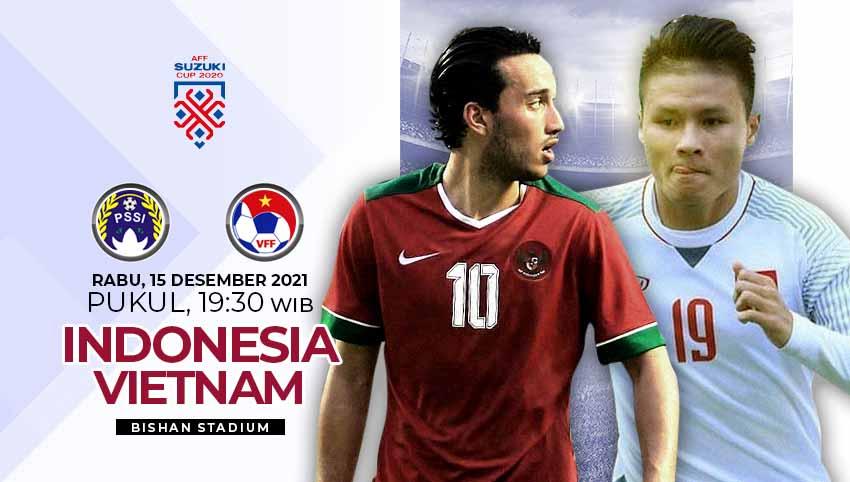Prediksi pertandingan antara Timnas Indonesia vs Vietnam pada laga ketiga fase grup B Piala AFF 2020, Rabu (15/12/21). - INDOSPORT